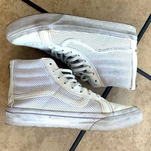 Vans white Sk8 Hi Perf Leather
